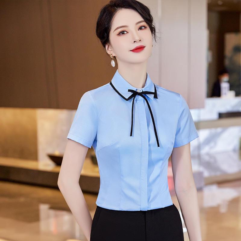Women's Professional White Short-Sleeve Shirt - Spring/Summer 2026 Collection