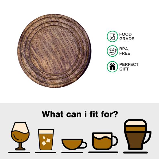 Divit Coasters Wooden for Drinks, Eco-Friendly, Absorbent, Antique Look Handcrafted Coasters (Apple)
