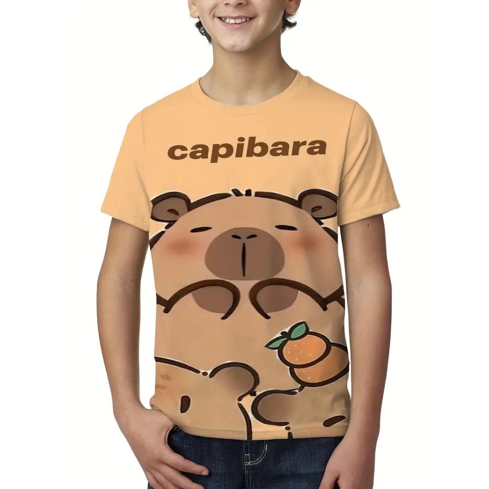 Cute Cartoon Capybara Graphic T Shirt Men Women Summer New Animal Capybara T-Shirts Casual Oversized Men's Tees Tops