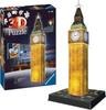 Ravensburger 3D Puzzle Big Ben Night Edition 216 Pieces Finished Height 44cm 12588 3 Recommended 3D Gift Size Age 10+ [Puzzle, Puzzle,