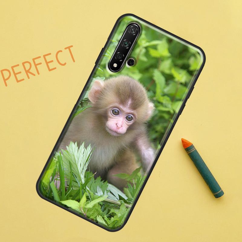 Cute Baby Monkey Animal For Huawei Nova 8i 12i 11i 12s Y73 Y72 Y61 Y91 Y90 Y70 Y60 9 10 SE P30 P40 Lite P60 Pro Case