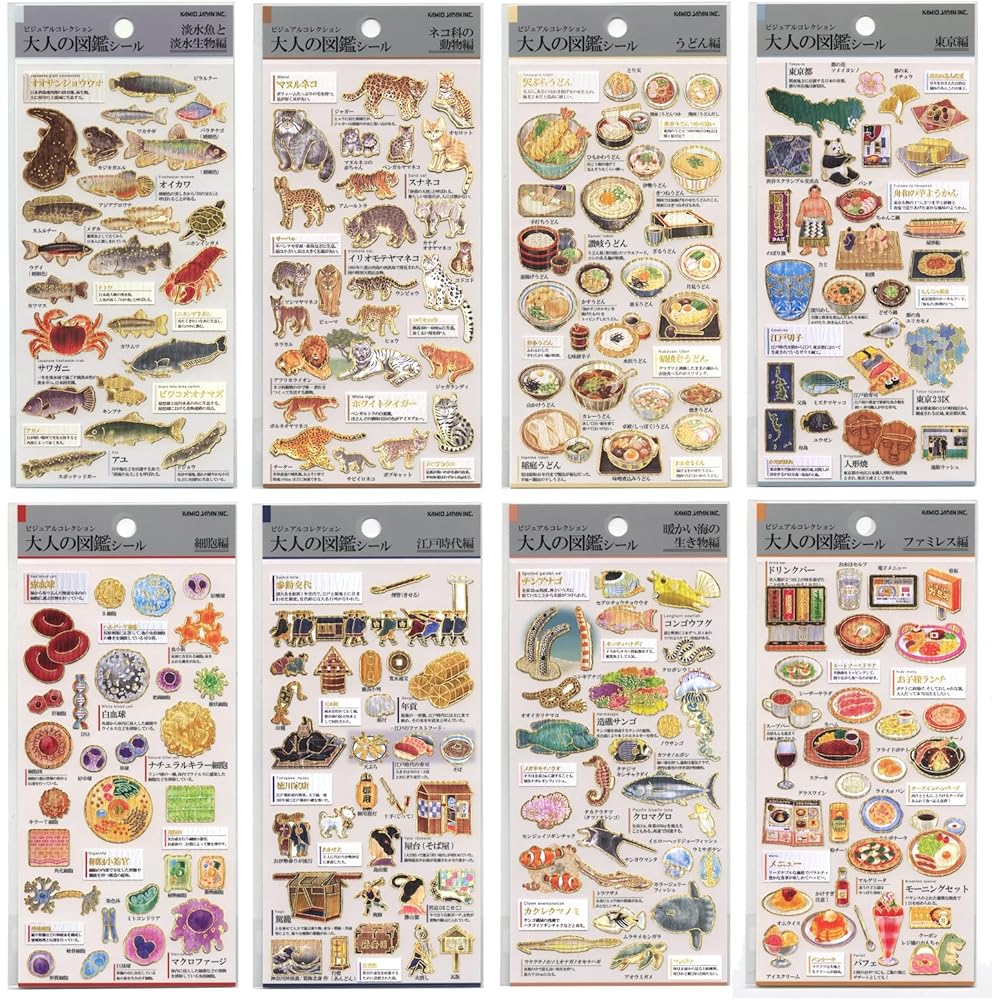 Kamio Japan Adult Illustrated Sticker Tokyo 228107 - Decorative, Colorful, Fun Stickers