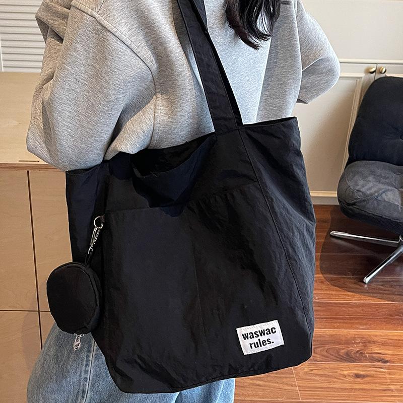 Summer new new waterproof nylon casual shoulder cloth bag women's large-capacity commuter tote bag