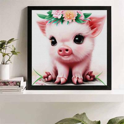 New Arrival 5D DIY Full Circle Diamond Painting "Piggy" Embroidery Cross Stitch Home Decor Gift