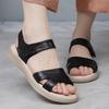 Women's Summer Velcro Flat Heel Sandals - Lightweight, Comfortable, Versatile Outdoor Wear for Middle-Aged and Elderly