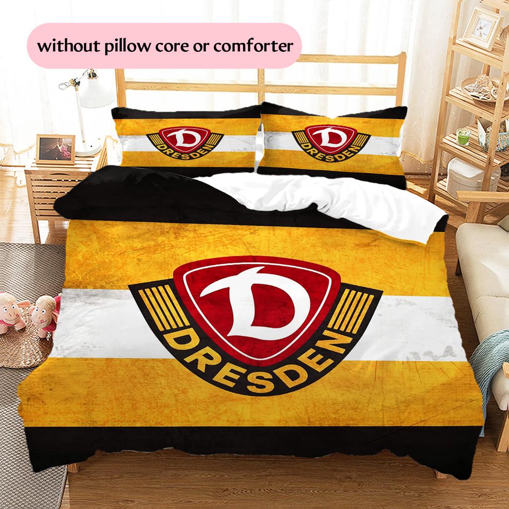Dynamo Dresden Muster Bettwäsche Bettdecken-Set Heimdekoration Geschenk (1 Bettbezug + 2 Kissenbezüge (ohne Füllung))