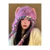 Funny Little Monster Hat Winter Cute Dopamine Plush Knitted Hat Thickened Warm Ear Protector Plush Hat