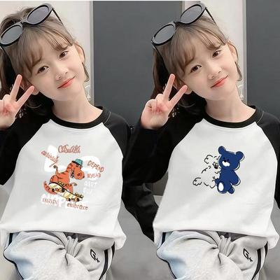 Children's Cotton Long Sleeve Cartoon T-Shirt - Boys & Girls Stylish Base Layer for Spring & Autumn