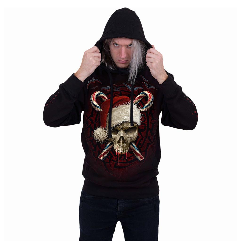 Spiral Unisex Adult Candy Cane Santa Hoodie