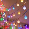 Guirlande Lumineuse Boule de Cristal Solaire Guirlande Lumineuse Étanche Extérieure pour Jardin Arbre Décorations de Fête Noël