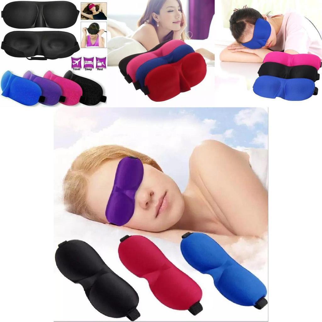 Mask Eye 3d Luxury Black Reusable Relaxing Night Travel Sleep Sleeping Blackout