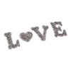 LOVE Heart Rhinestone Patch Appliques Iron On Bags Clothes Decorative