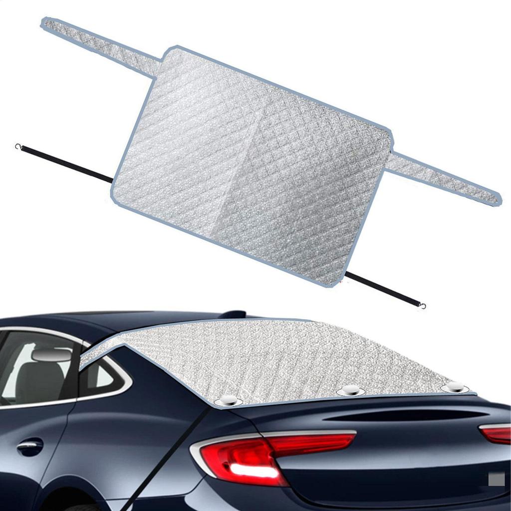 140*80cm Rear Windshield Snow Cover 2-layer Aluminum Foil Car Winter Windshield Cover With Hooks And Invisible Magnet Snow Cover