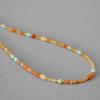 Niche Design Retro Orange Natural Stone Beaded Simple Temperament Commuter Necklace Collarbone Chain