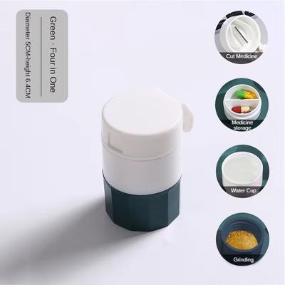 4 In 1 Portable Pill Case Medicine Splitter Powder Pastillero Grinder Pill Cutter Medicine Box Storage Drug Container Pillbox
