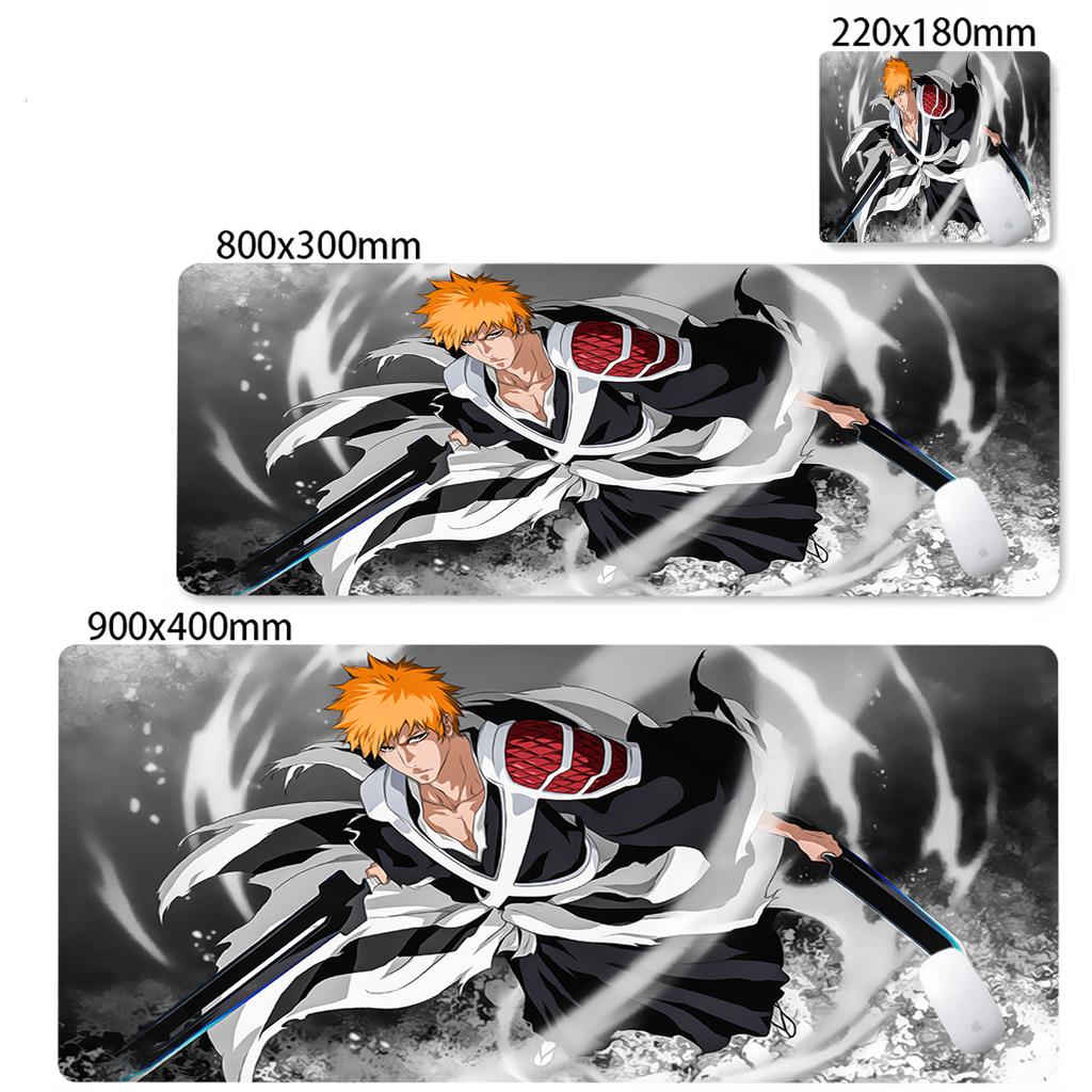 Large Mouse Pad Black White Anime BLEACH Mause Mats Gaming Accessories Office Gamer Keyboard Desk Mat Kurosaki Ichigo Mousepad