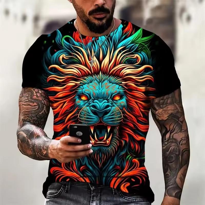 

Fashion Animals Graphics T Shirts Summer Trend Short Sleeve Cool Mens 3D Printed T-shirts Casual Streetwear Harajuku Tees 6XL