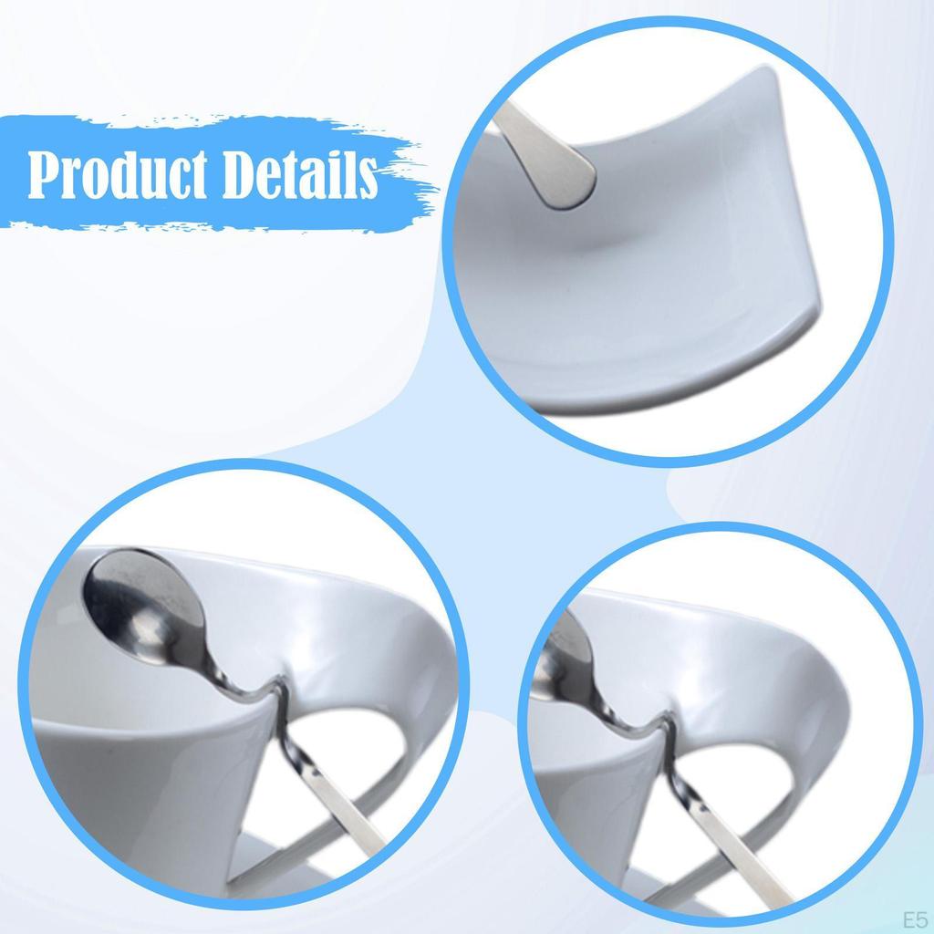 Ceramic Coffee Mug with Saucer Set Abstract Art Chocolate Spoon for Office