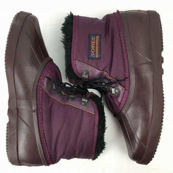SOREL Vintage Canada Snow Boots Lined Purple size 7 25.0(USED)