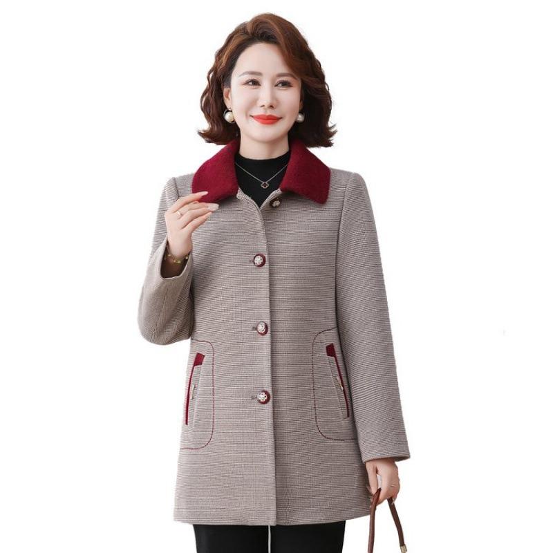Autumn Woolen Coat Thickened High-end Women's Top Autumn and Winter Warm Woolen Coat