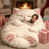 Sacco a Pelo da Viaggio Peluche Gatto Busta Invernale per Uomini Donne Spesso Animale Tappetino per Riposo Sacca Casa Viaggio Cotone