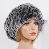 New Real Rex Rabbit Fur Hat Women Knitted Natural Real Rex Rabbit Fur Beret Caps Ladies Winter Warm Real fur Hats