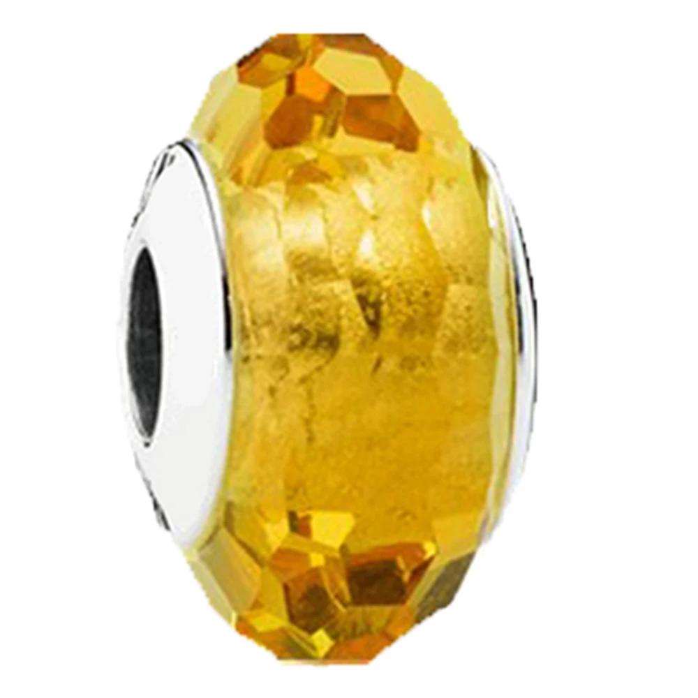 New Original Copper Murano Glass Flower And Leaf Cosmic Rainbow Charm Beads For Bracelet Diy Women Jewelry Gift