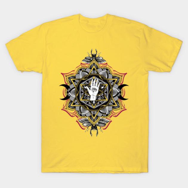 Unisex Fashion TShirt Hamsa Mandala Of The Triple Goddess Print TShirt Plus Size S-5XL T-Shirt 100%Cotton Tops O Neck Short Sleeve Tees