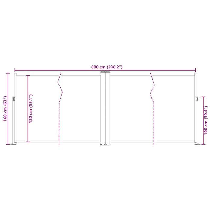 VidaXL Retractable Side Awning Blue 160 X 600 Cm