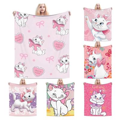 Aristocats Marie Cat Knitted Blankets Pink Wool Throw Blanket Summer Air Conditioning Portable Soft Warm Bedspread