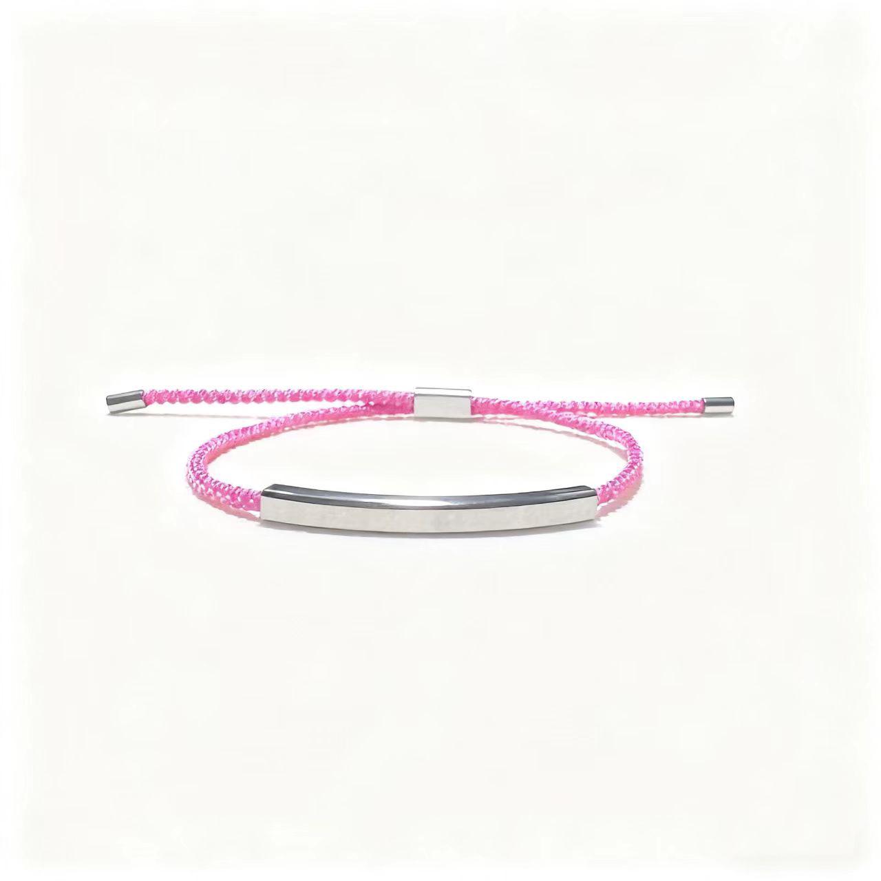 Custom Engraving Stainless Steel Couple Bracelet with Hollow Bent Tube Design модель 4