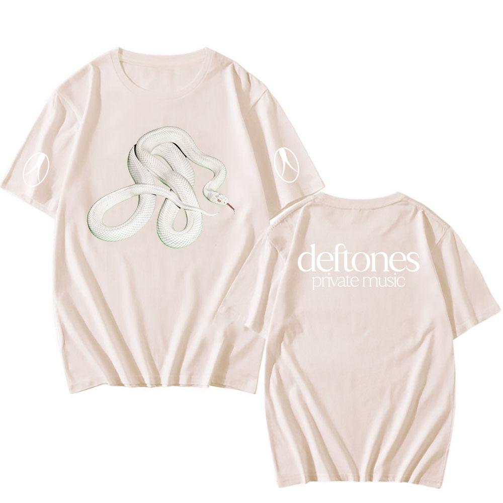 Soukromý hudební seznam skladeb Trička Deftones Rocková kapela Potisk Tričko Bavlna Volné Krátký rukáv Tričko Ženy Muži Unisex Streetwear