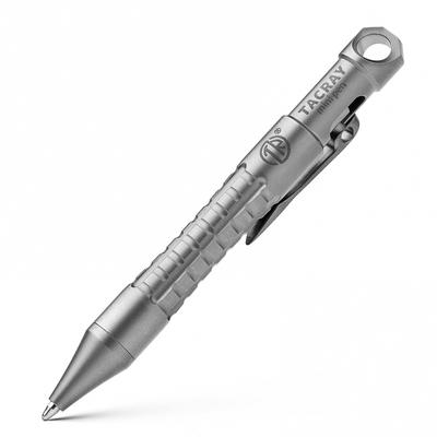 TIMULTI Titanium Ballpoint Pen Bolt Action Keychain Type Mini EDC Stress Relief Eliminate Hand Habits Improve Concentration (Gray) (KP388mm)