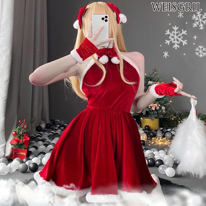 Sexy nightclub party uniform lure or holiday themed costume a maid new suit christmas dress dress girl