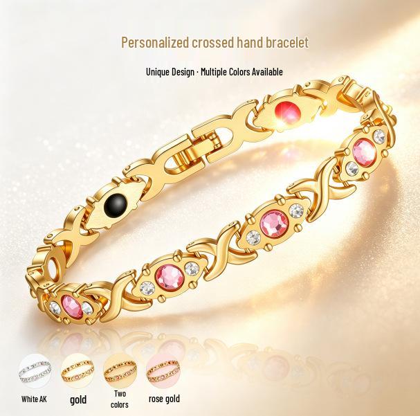 European American Style Detachable Magnetic Rhinestone Men's & Women's Bracelet