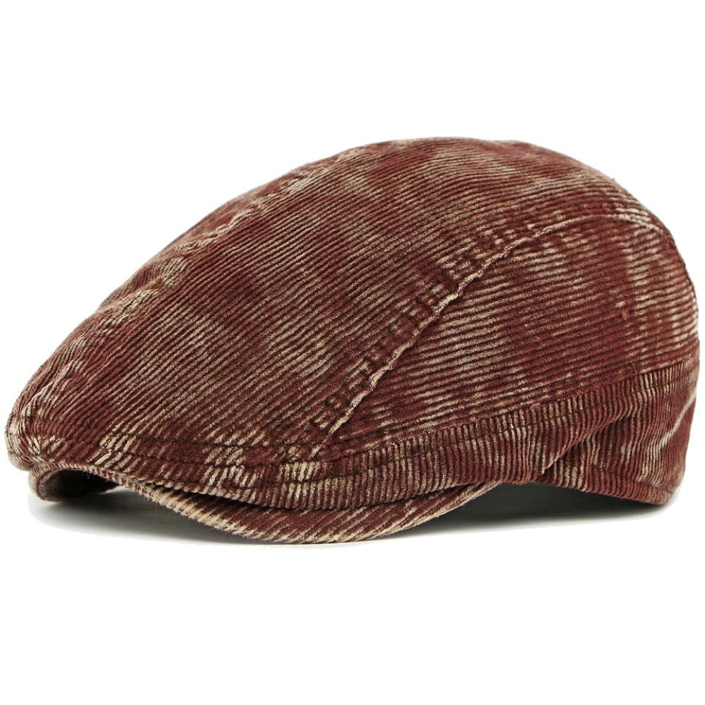 

HT4960 Mens Berets Women New Autumn Winter Hat Retro Artist Painter Beret Hat Male Female Ivy Flat Cap Fitted Corduroy Beret Cap 56-57cm one size кавовий