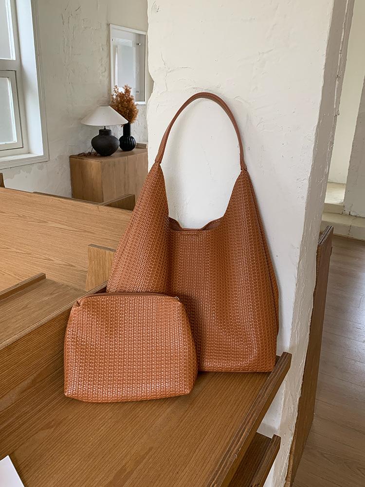

Casual Shoulder bag for Women handbags Large Capacity Shopping Bag Soft PU Leather female Big Totes Composite bags bolsas коричневий