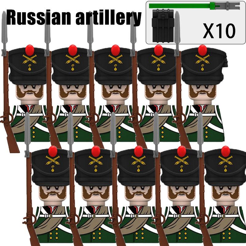 Kids Toys Napoleonic Wars Building Blocks 10pcs/lot Fusilier Lancer Soldiers Mini Action Figures Toys For Kids Christmas Gifts