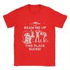 Harajuku T-Shirt Strand Beam Me Up Dieser Ort ist Mist! Hipster T-Shirts 100% Baumwolle T-Shirt für Herren Y2K-Muster Kurzarm-T-Shirts