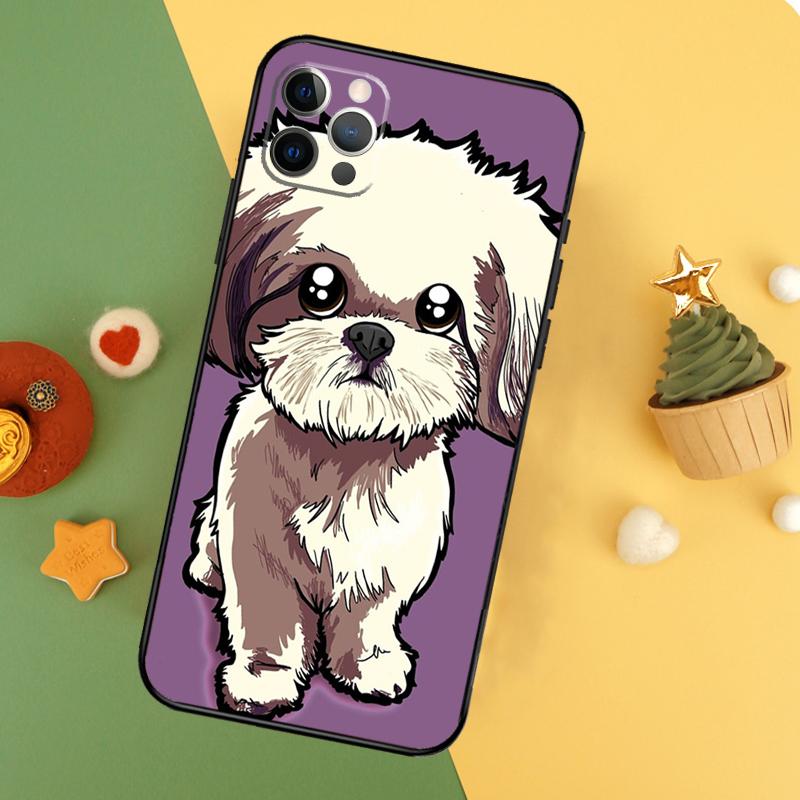 Cartoon Shih Tzu Dog Phone Case For iPhone 17 17Air 16 16E 15 14 13 12 11 Pro Max 12 13 Mini Shockproof Cover