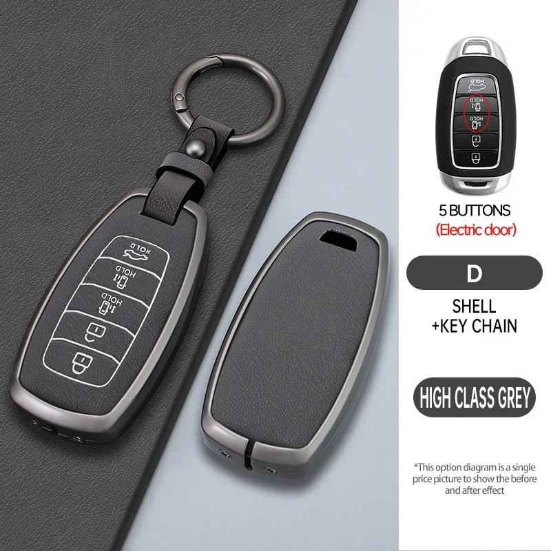 

Car Key Cover Keychain Case for Hyundai i30 Ix35 KONA Encino Solaris Azera Grandeur Ig Accent Santa Fe Palisade 3 4 5 Button