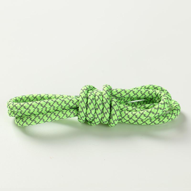 1 Pair 120CM Reflective Sports Shoelace Round Woven Rope Rhoelace Rtrong Light Shoelace Durable Polyester Shoelace Rope