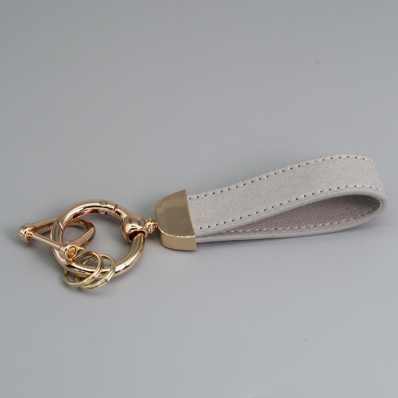 Customizable Microfiber Suede Car Keychain - Laser Engraved Logo Gift