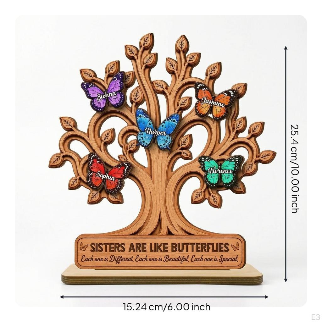 Sister Memorial Plaque Sentimental Wooden with Stand Engraved Sign for Sisters,