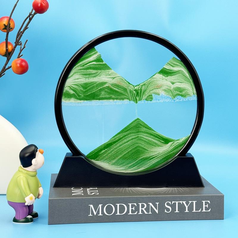 Ozdoby s tekutým pískem, Ozdoby do obývacího pokoje, Kreativní 3D stereoskopické obrazy s přesýpacími hodinami, Dynamické domácí dárkové dekorativní ozdoby s přesýpacími hodinami