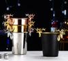 wine beer Cocktail cooler bucket black Gold Ice Bucket Beer Stainless Steel Wine Ice pail Cooler Box Bucket barrel KTV Bar tool