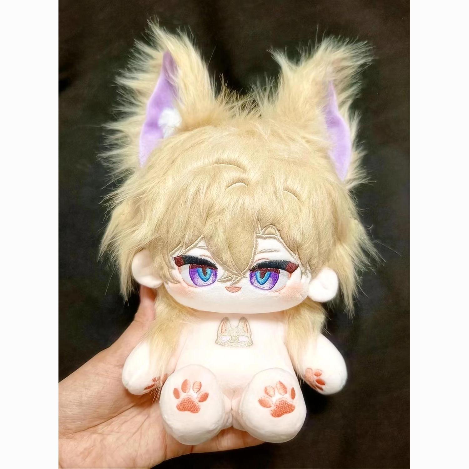 20cm Anime Honkai Star Rail Aventurine Verkleidungs Plüschtierpuppe Mit Ohr Cartoon Plüschkörperpuppe Kleidung Cosplay Puppen Figuren Spielzeug with Skeleton