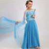 [YITING] Kids Princess Dress, Light Blue, Kids Cosplay Costume, Luxury 7-Piece Set (Princess Dress, Heart Tiara, Magic Wand, Gloves, Necklace, Ring, E
