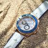 Angel Clover Sea Cruise Automatic Open Heart Diver Men's Watch SCA44PWH-WH White Dial Stainless Steel Leather Band 44mm 30ATM Mineral Glass