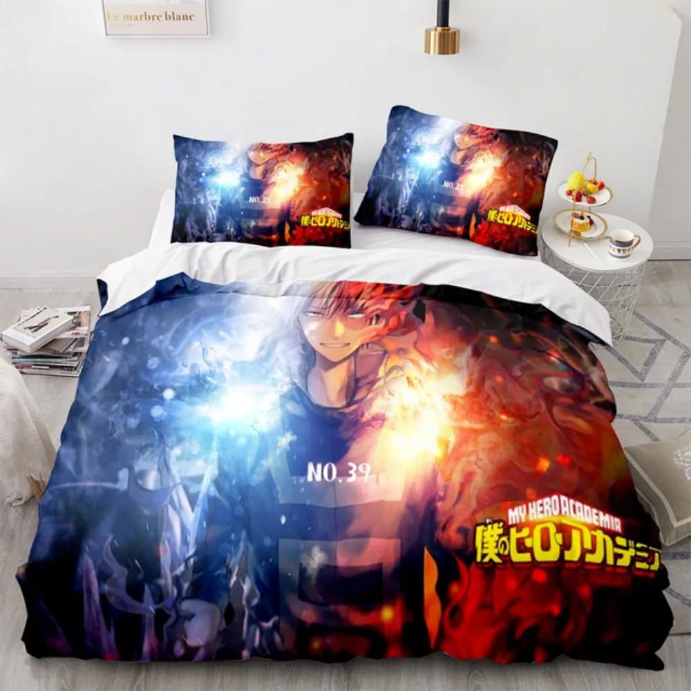 NEW My Hero Academia Anime Duvet Cover Set with Pillow Covers Polyester Teens Kids Bedding Set Full Queen King Size Bed Linen